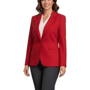Sag Harbor Vintage Blazer 14 Red 100% Wool Suit Jacket Workwear Career Classic
